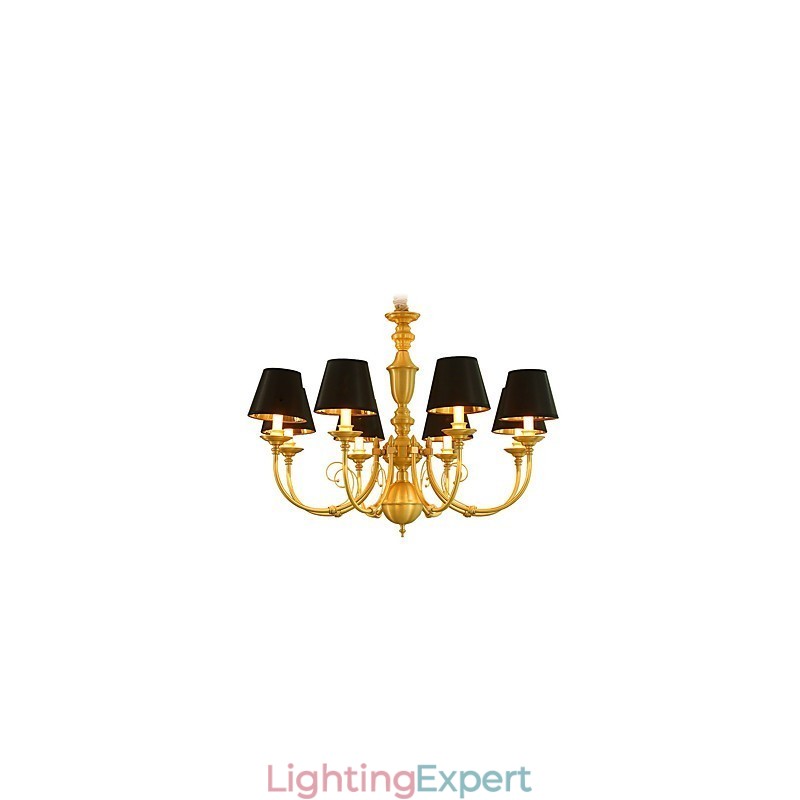 Chandelier Traditional Classic Country Brass Feature for Mini Style Metal 8 Bulbs