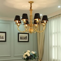 Chandelier Traditional Classic Country Brass Feature for Mini Style Metal 8 Bulbs