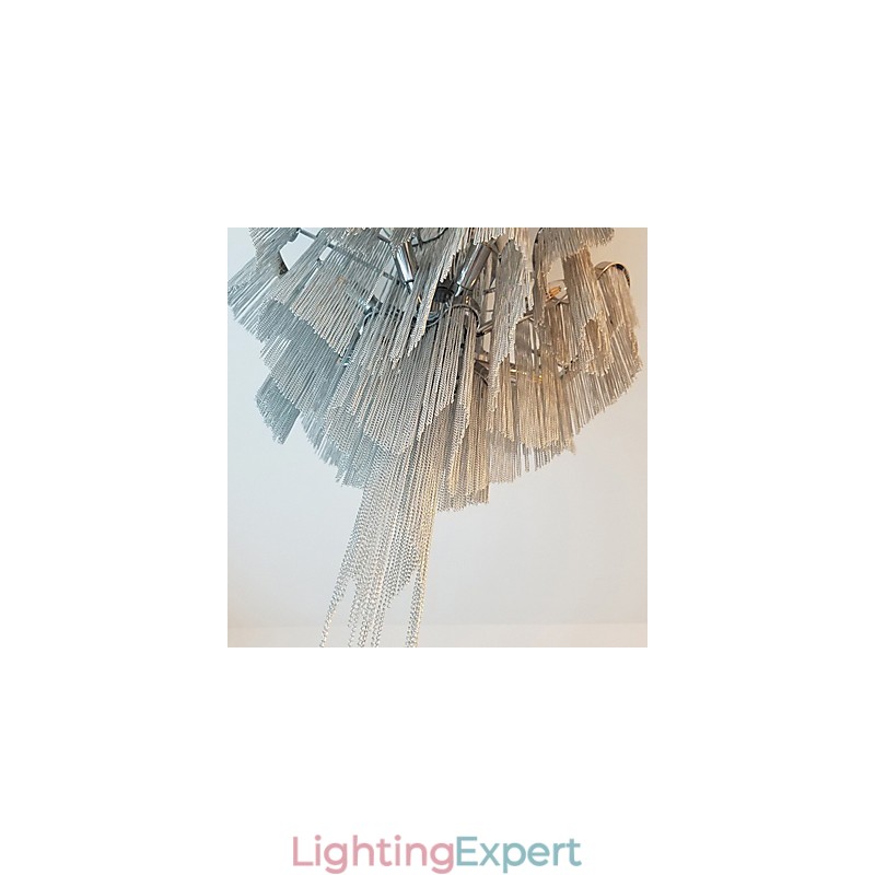 Aluminum Stream Chandelier Designer Pendant Light Silver Colour Spiral Staircase staircase