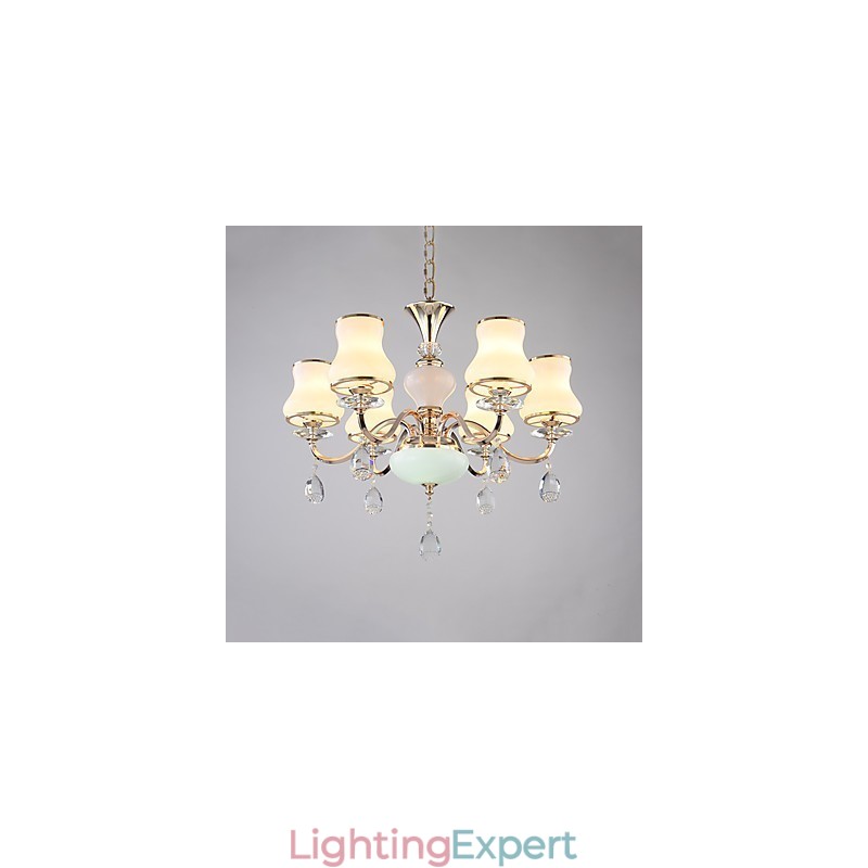 Chandelier Modern Contemporary Electroplated Feature for Crystal Metal