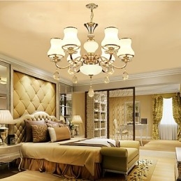 Chandelier Modern Contemporary Electroplated Feature for Crystal Metal