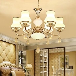 Chandelier Modern Contemporary Electroplated Feature for Crystal Metal