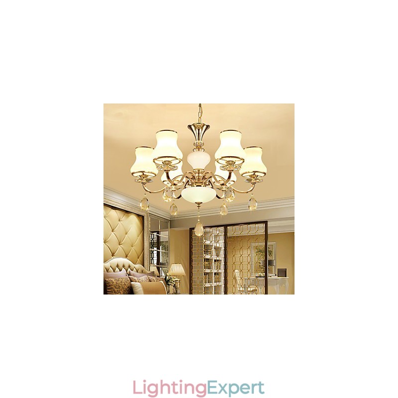 Chandelier Modern Contemporary Electroplated Feature for Crystal Metal
