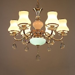 Chandelier Modern Contemporary Electroplated Feature for Crystal Metal