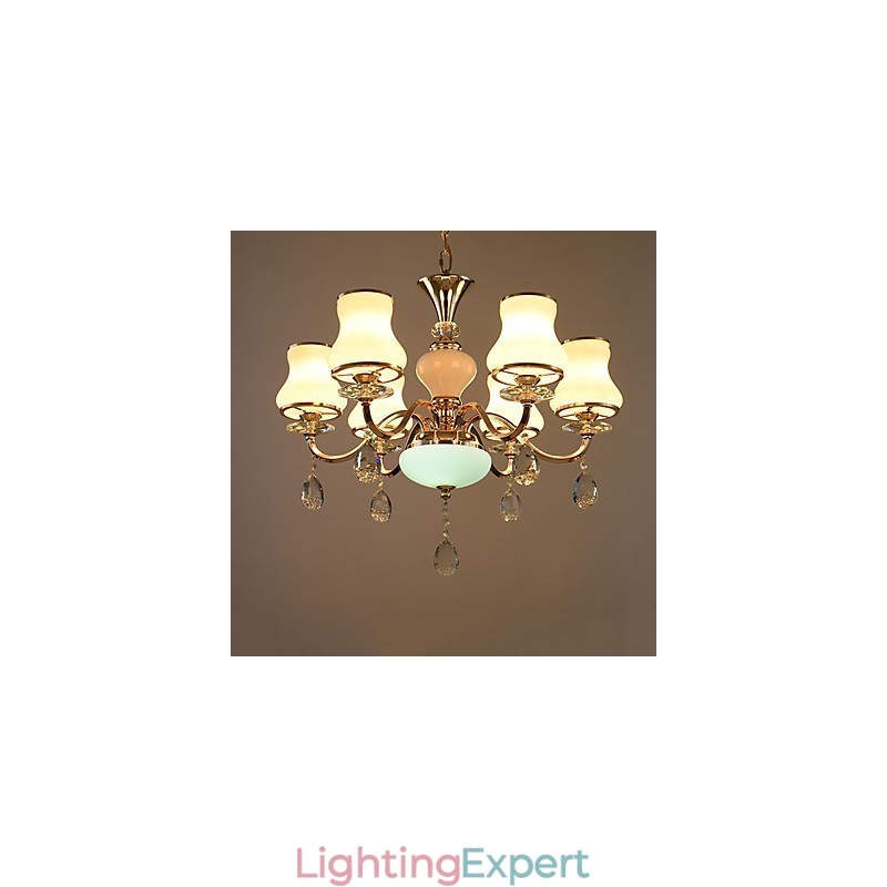 Chandelier Modern Contemporary Electroplated Feature for Crystal Metal