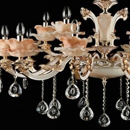 Pendant Light Zinc Alloy Feature for Crystal Mini Style Metal Indoors Shops 15 Bulbs