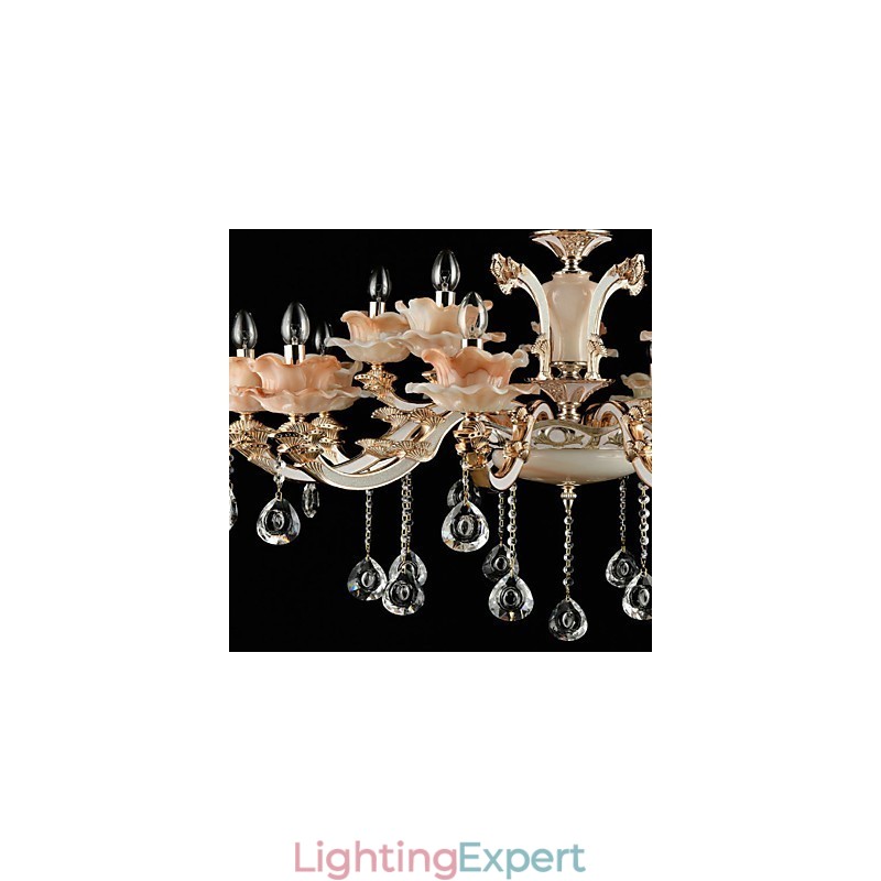 Pendant Light Zinc Alloy Feature for Crystal Mini Style Metal Indoors Shops 15 Bulbs