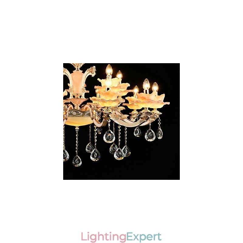 Pendant Light Zinc Alloy Feature for Crystal Mini Style Metal Indoors Shops 15 Bulbs