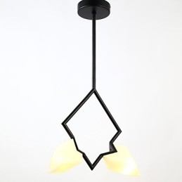 2 Light Post Modern Metal with Glass Peach Chandelier Lamp the Canteen Decorate Pendant Lamp