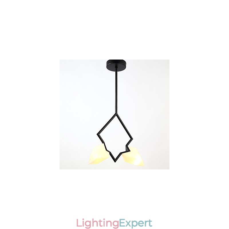 2 Light Post Modern Metal with Glass Peach Chandelier Lamp the Canteen Decorate Pendant Lamp