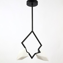2 Light Post Modern Metal with Glass Peach Chandelier Lamp the Canteen Decorate Pendant Lamp
