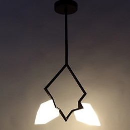 2 Light Post Modern Metal with Glass Peach Chandelier Lamp the Canteen Decorate Pendant Lamp