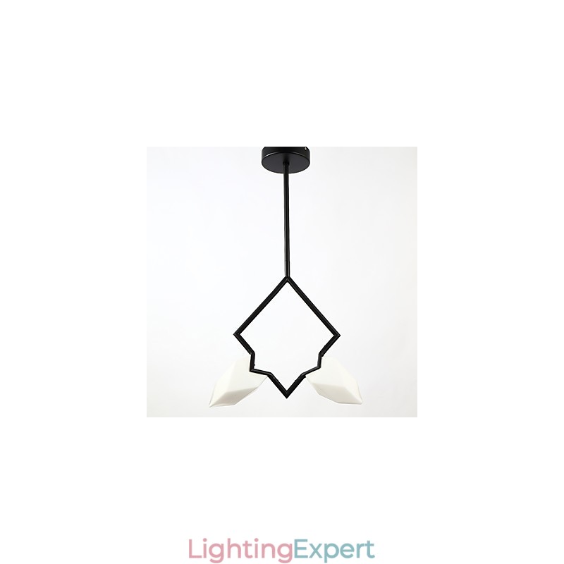 2 Light Post Modern Metal with Glass Peach Chandelier Lamp the Canteen Decorate Pendant Lamp