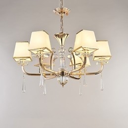 Chandelier Modern Contemporary Electroplated Feature for Crystal Metal