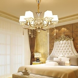 Chandelier Modern Contemporary Electroplated Feature for Crystal Metal