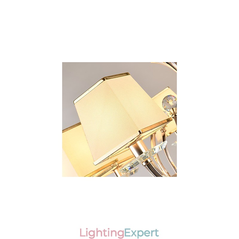 Chandelier Modern Contemporary Electroplated Feature for Crystal Metal