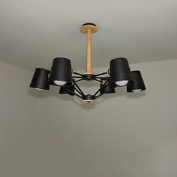 Multi Colours Macaron Wood Vintage Painting Feature Metal Chandelier