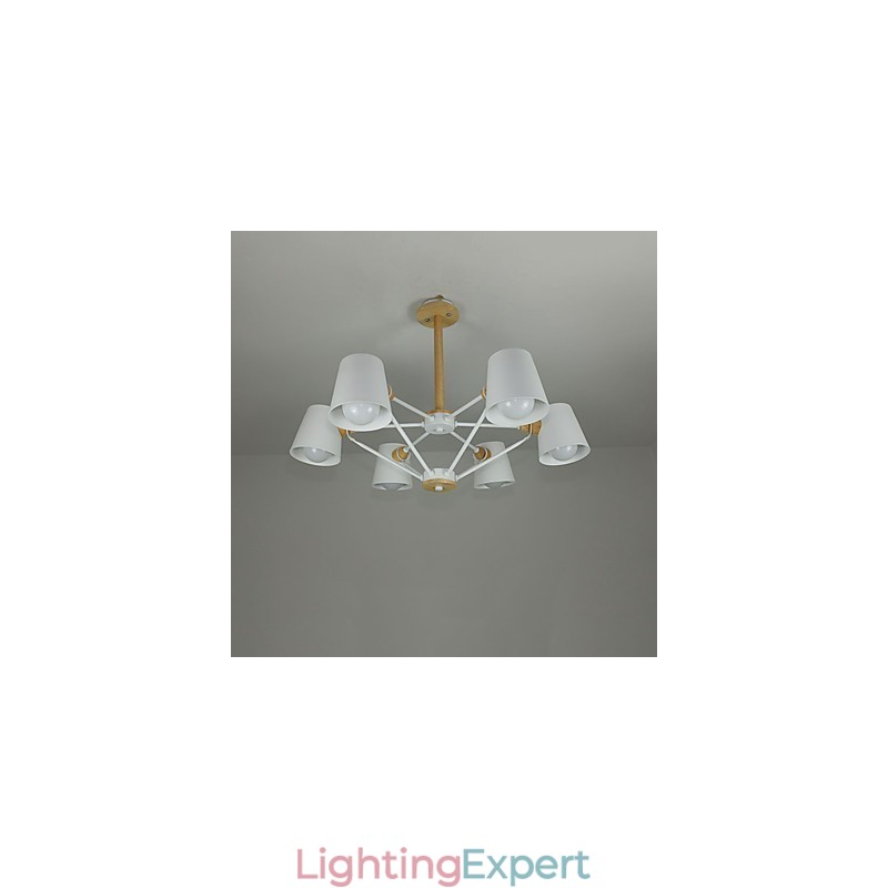 Multi Colours Macaron Wood Vintage Painting Feature Metal Chandelier