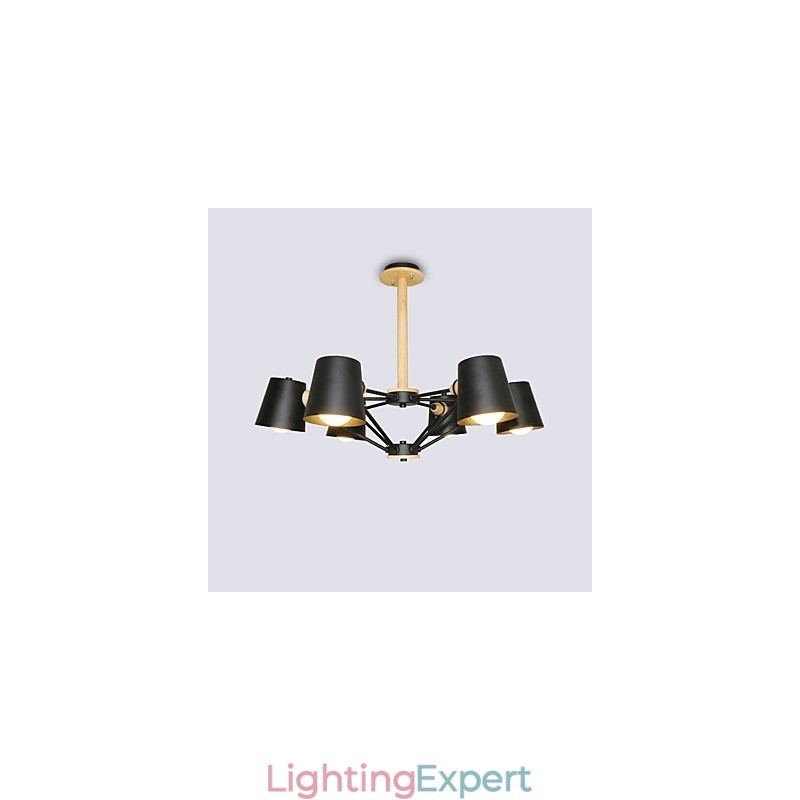 Multi Colours Macaron Wood Vintage Painting Feature Metal Chandelier