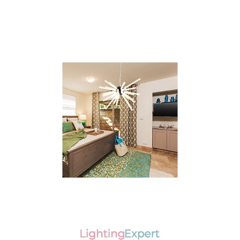 Globe Chrome Feature for Crystal Metal Chandelier