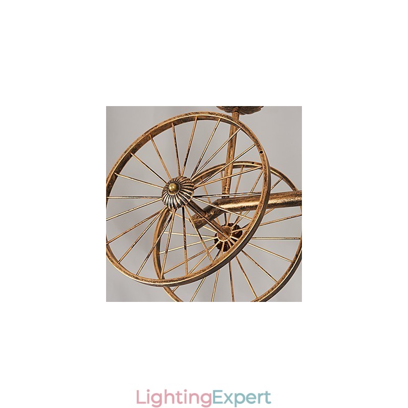 Rustic Lodge Vintage Retro Country Globe Painting Feature for Mini Style Designers Metal Chandelier