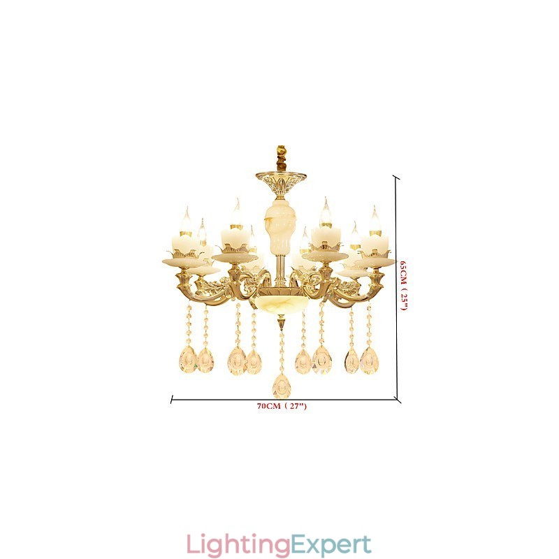 European Style Atmosphere Zinc Alloy Crystal Home Chandelier