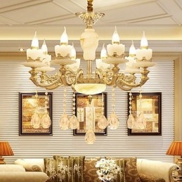 European Style Atmosphere Zinc Alloy Crystal Home Chandelier