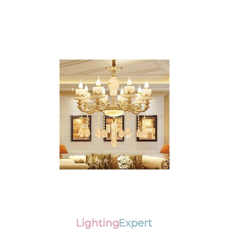 European Style Atmosphere Zinc Alloy Crystal Home Chandelier