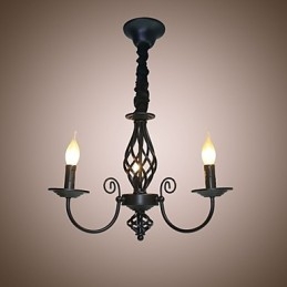 European Style Chandelier 3 Lights Chandelier Simple Lights Creative Iron Candles Lamps