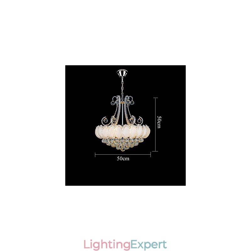 Modern Luxury Chandelier Crystal Pendant Light Diameter 50CM Contains 8 Bulbs