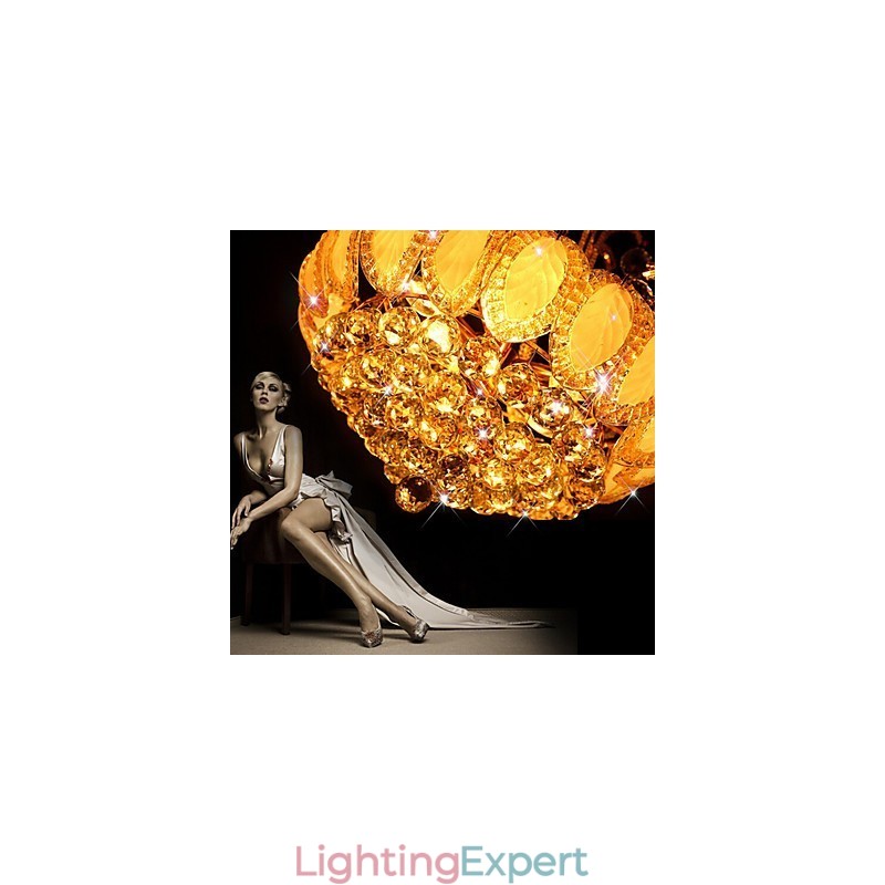 Modern Luxury Chandelier Crystal Pendant Light Diameter 50CM Contains 8 Bulbs
