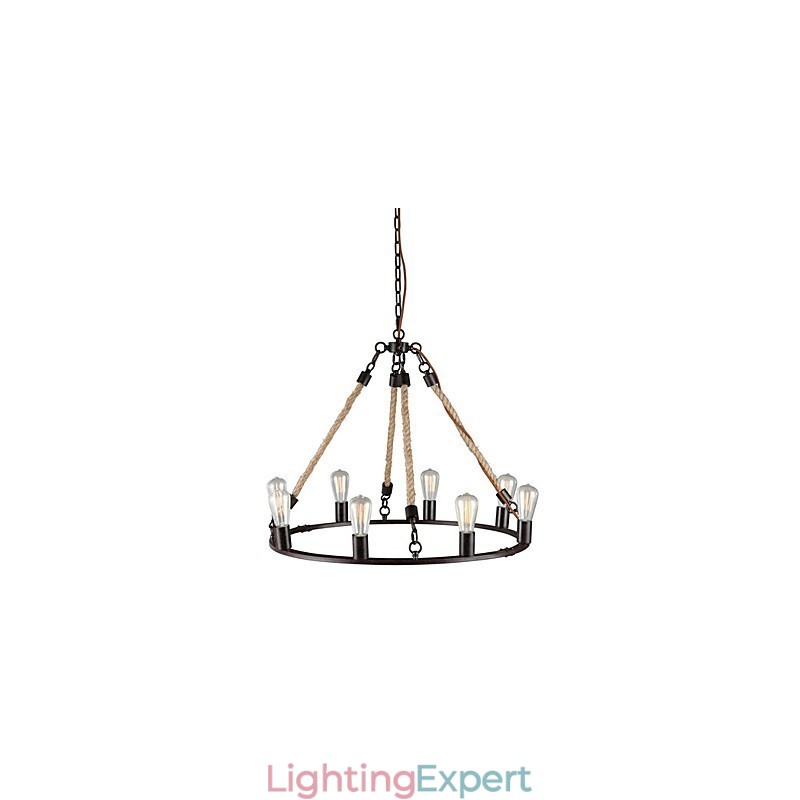 Vintage Mini Style Painting Metal Chandelier