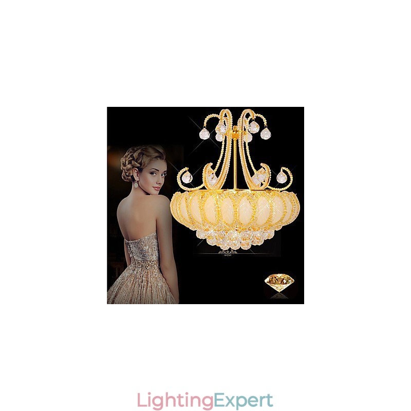 Modern Luxury Chandelier Crystal Pendant Light Diameter 50CM Contains 8 Bulbs