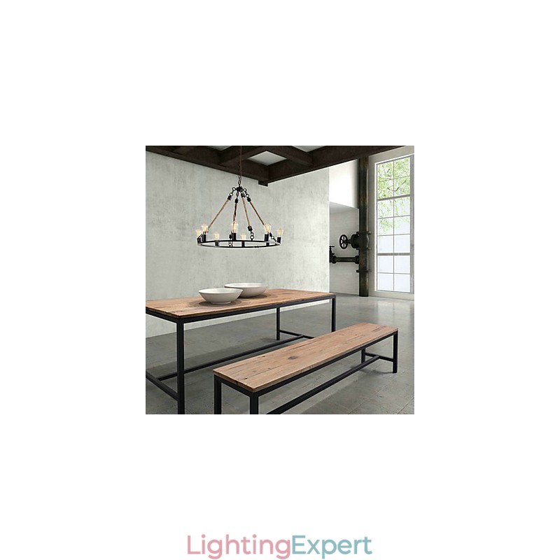 Vintage Mini Style Painting Metal Chandelier