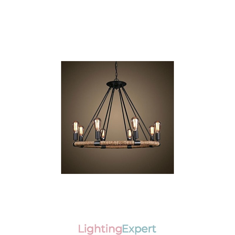 Traditional Classic Rustic Lodge Vintage Retro Country Painting Metal Pendant Light