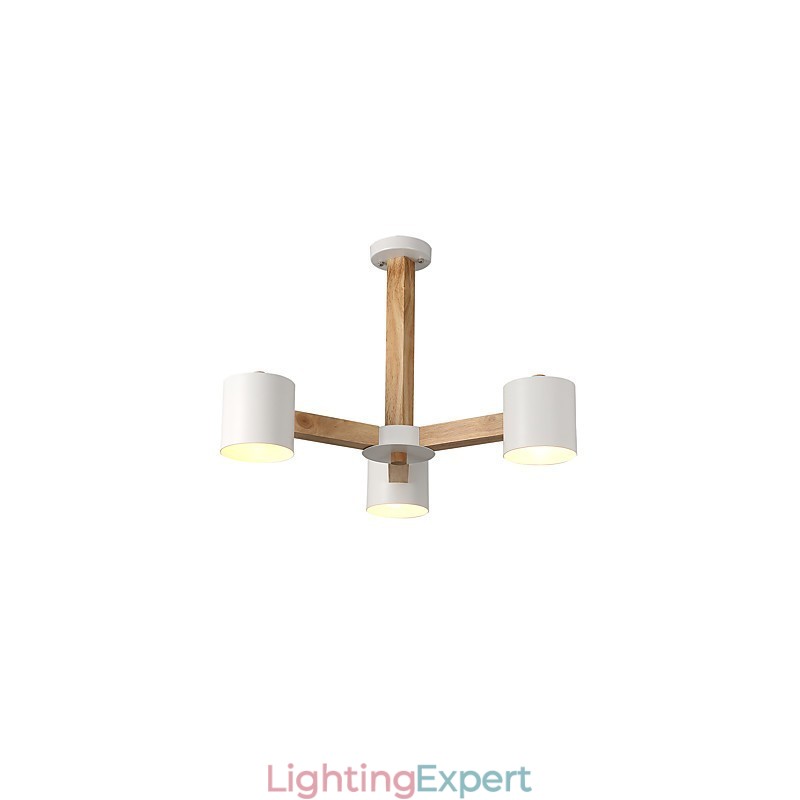 3 Lights Chandelier Modern Contemporary Traditional Classic Vintage Country Wood Feature for Wood