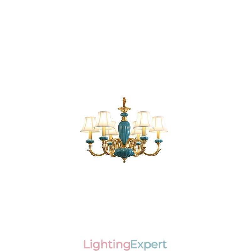 All Copper Chandelier Jade Decorative Chandelier