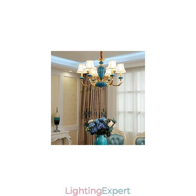All Copper Chandelier Jade Decorative Chandelier