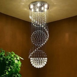 Crystal Ceiling Chandelier Pendant Light Indoor Home Hanging Lighting Lamps Fixtures for Stairs