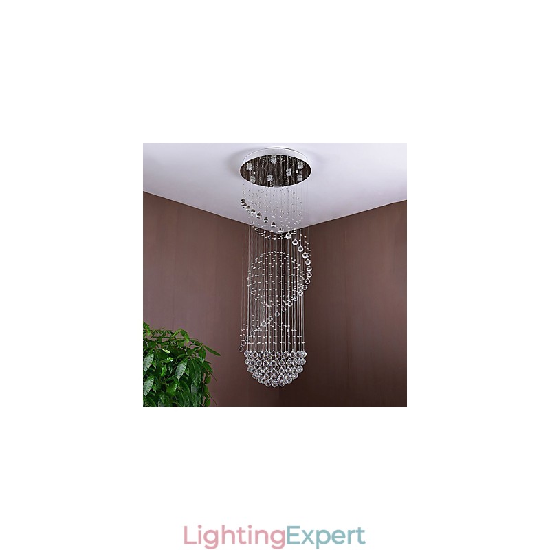 Crystal Ceiling Chandelier Pendant Light Indoor Home Hanging Lighting Lamps Fixtures for Stairs