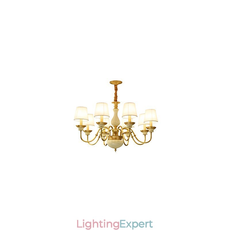 All Copper Chandelier Jade Decorative Chandelier