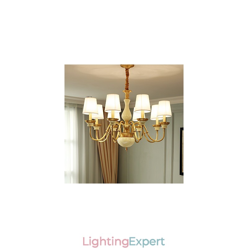 All Copper Chandelier Jade Decorative Chandelier