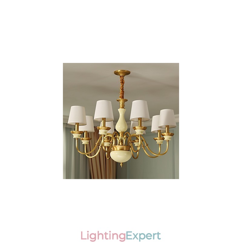 All Copper Chandelier Jade Decorative Chandelier