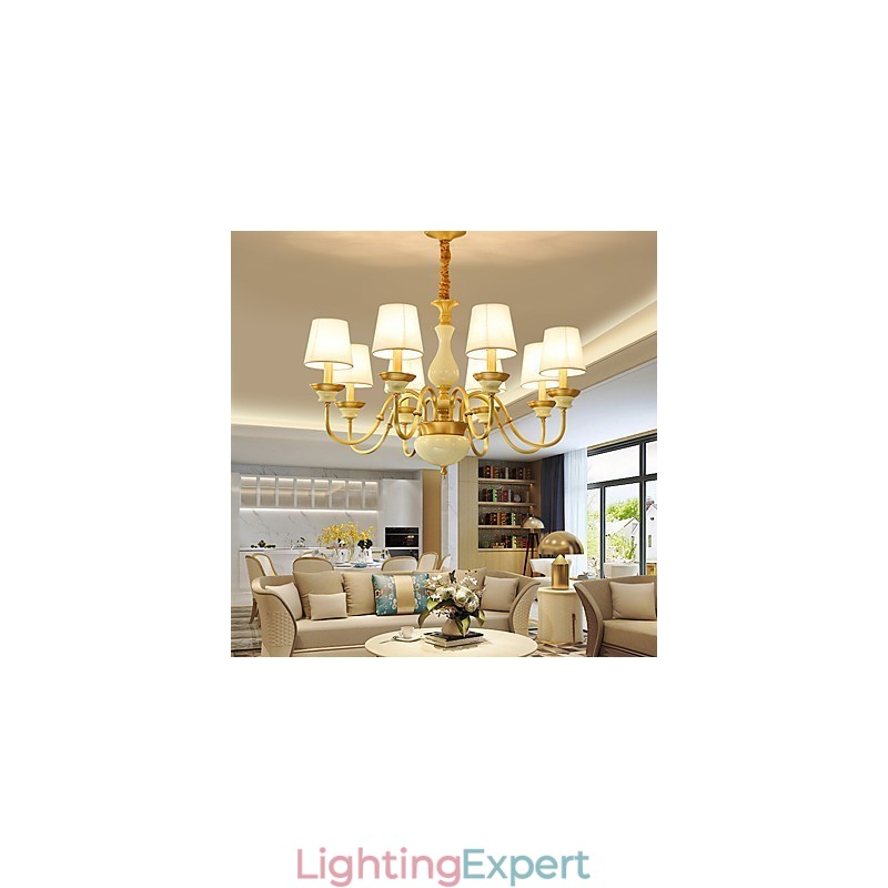 All Copper Chandelier Jade Decorative Chandelier