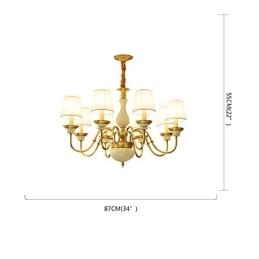 All Copper Chandelier Jade Decorative Chandelier