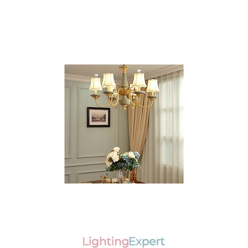 All Copper Chandelier Jade Decorative Chandelier