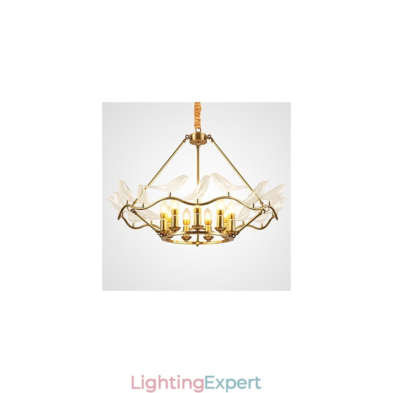 Modern Contemporary Brass Feature for Designers Metal Chandelier