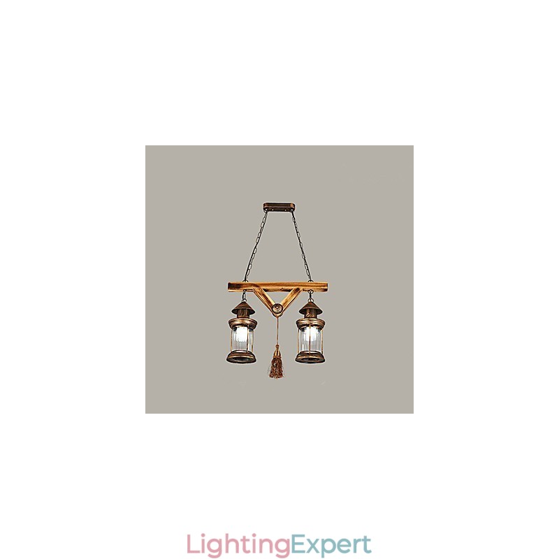 Rustic Lodge Globe Vintage Retro Country Painting Feature for Mini Style Designers Metal Chandelier