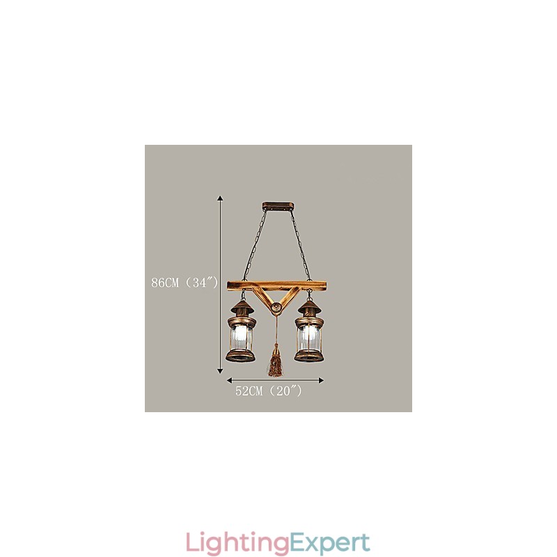 Rustic Lodge Globe Vintage Retro Country Painting Feature for Mini Style Designers Metal Chandelier