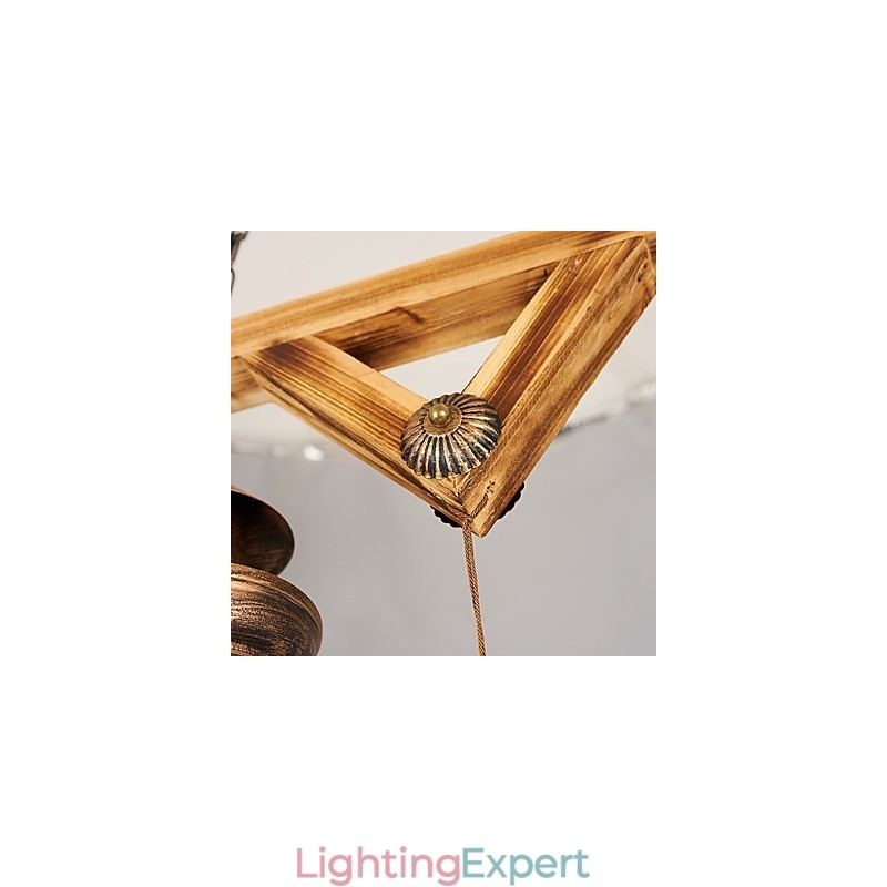 Rustic Lodge Globe Vintage Retro Country Painting Feature for Mini Style Designers Metal Chandelier